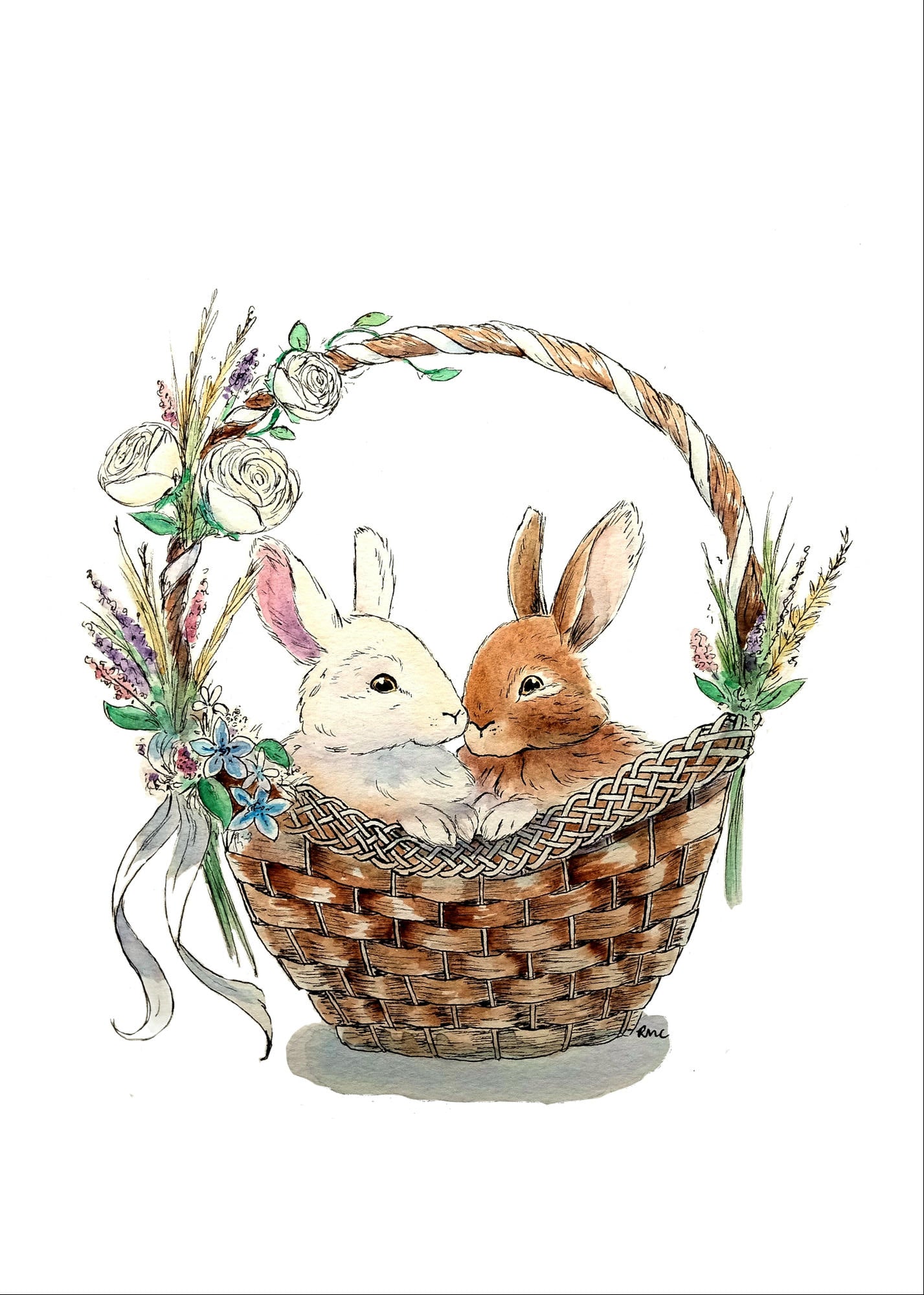 Greeting card - Basket for Two