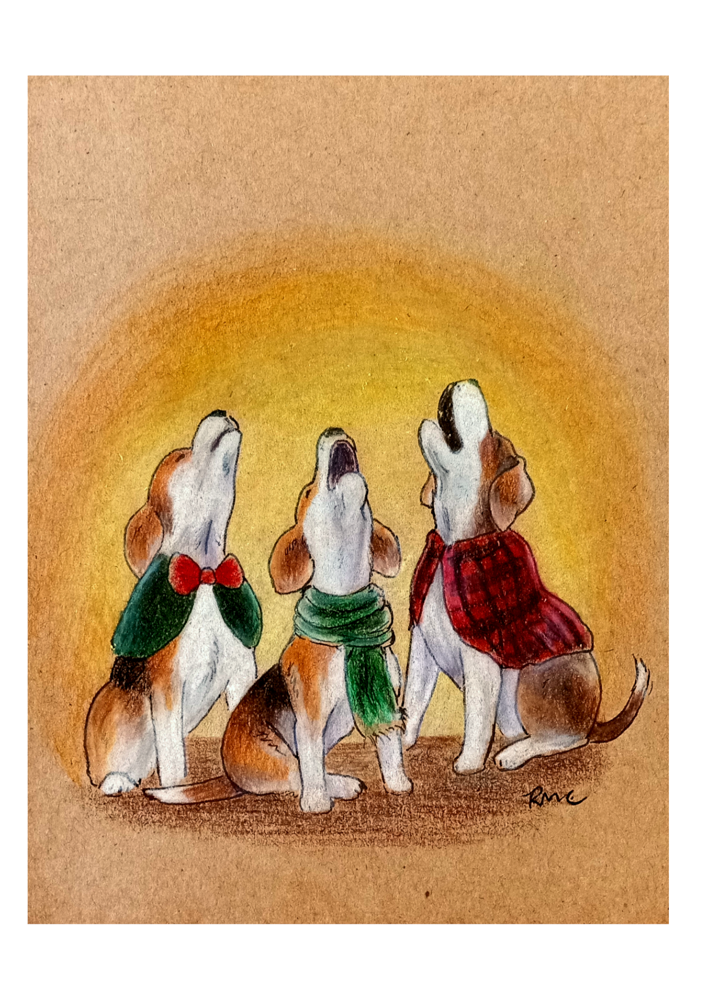 Greeting card - Bark! the Herald Beagles Sing