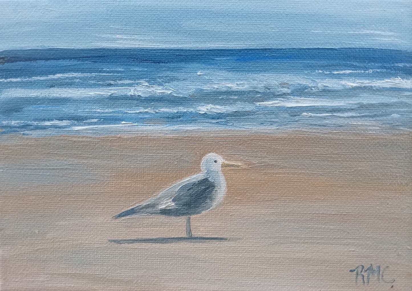 En plein air oil painting - Beach Boy