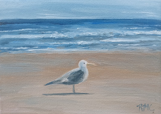 En plein air oil painting - Beach Boy